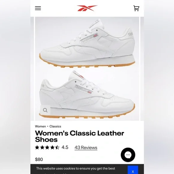 Reebok Classic White Leather Sneakers size 7.5 good used condition. 80s - Picture 13 of 14